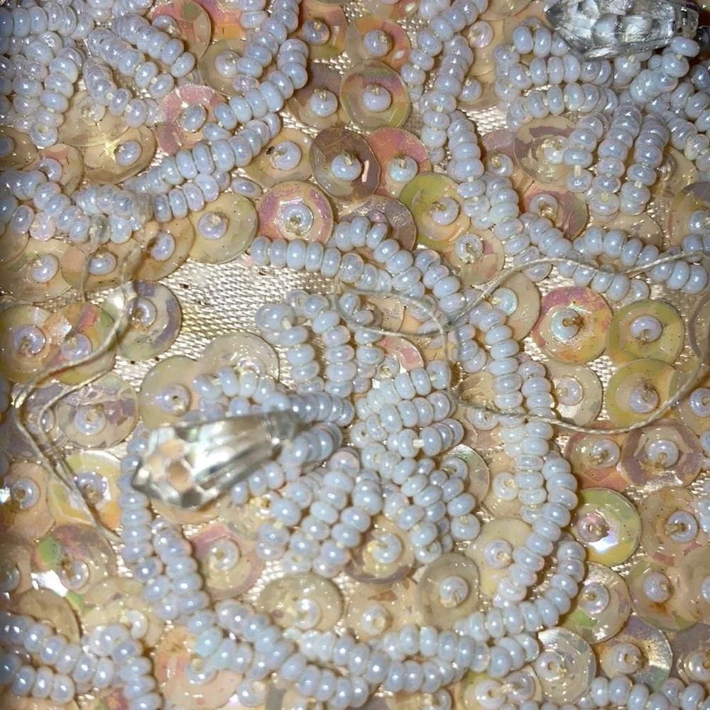 Vtg. BRITISH HONG KONG evening bag, 9 x 5 1/2 x 1 1/2” beaded white $58 - Picture 5 of 8